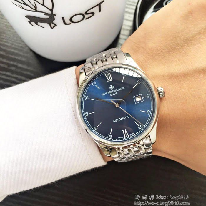江詩丹頓 Vacheron Constantin 經典兩針半設計 全自動機械機芯 頂級316精鋼表殼錶帶 男士腕表  wssb4728